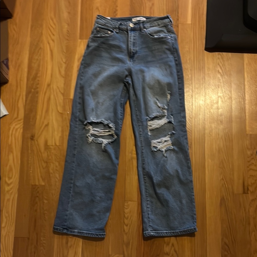 Women's 7 Almost Famous Blue Ripped Jeans